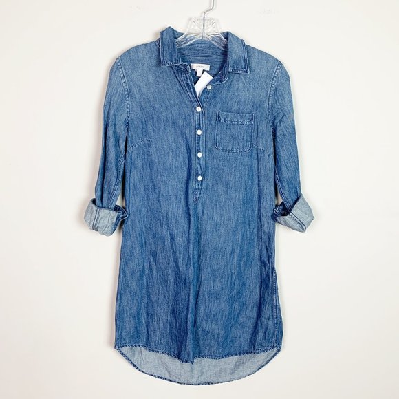 J. Crew Dresses & Skirts - J.Crew | chambray collared shirt dress blue size 2